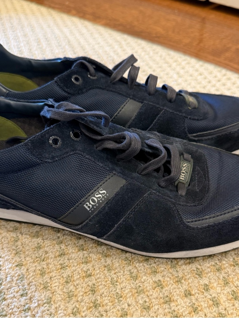 Men’s Hugo Boss Navy Blue Low Profile Lace Up Sneakers 13
